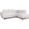 Sofá de canto modular - 4 pessoas - STAN - Tecido bege - 3 apoios de cabeça - Reversível - 243 x 92 x 184 cm