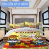 Cute Bread-man anime Pattern Bedding,Quilt Set Quilt Cover Pillowcase Home Birthday Gift (1*duvet cover+2*pillowcase,without core)ZSJT0917322
