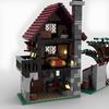 Non-Toxic Moc Medieval Small House Particle Intelligent Assembly Building Blocks Toy Pendulum With Printed Components