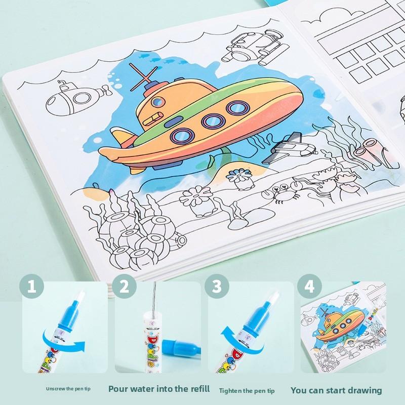 Water Drawing Book For Kids With Reusable Doodle Pages Educational Animal Theme