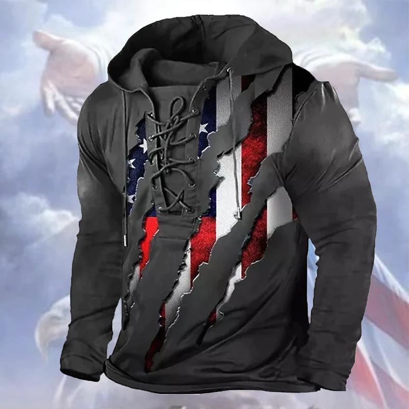 Men's Black Grim Reaper Skull 3D Print Hoodie Lace Up Front Hooded Sweatshirt