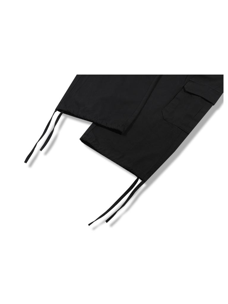 GUBIN Tail Point Cotton Cargo Pants - Black
