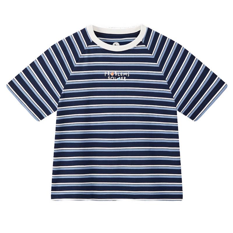 MQD Boys' College Style Striped Short Sleeve T-Shirt