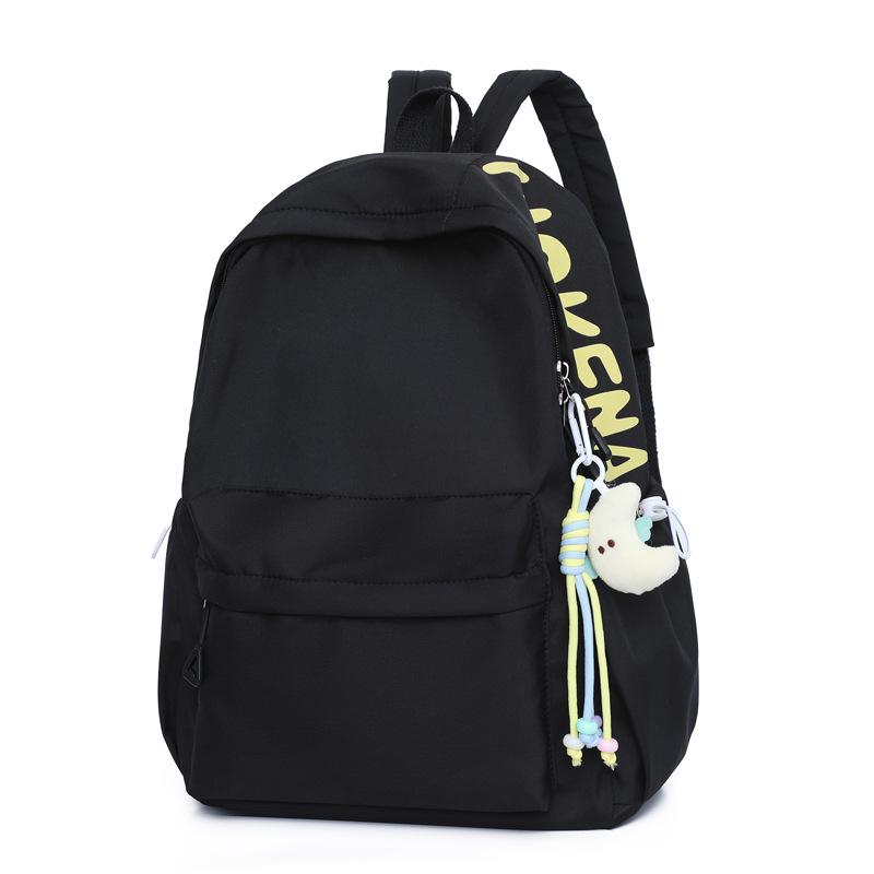Schoolbag schoolbag ins style niche high school students junior high school girls simple solid color large capacity Korean backpack women's shoulder 