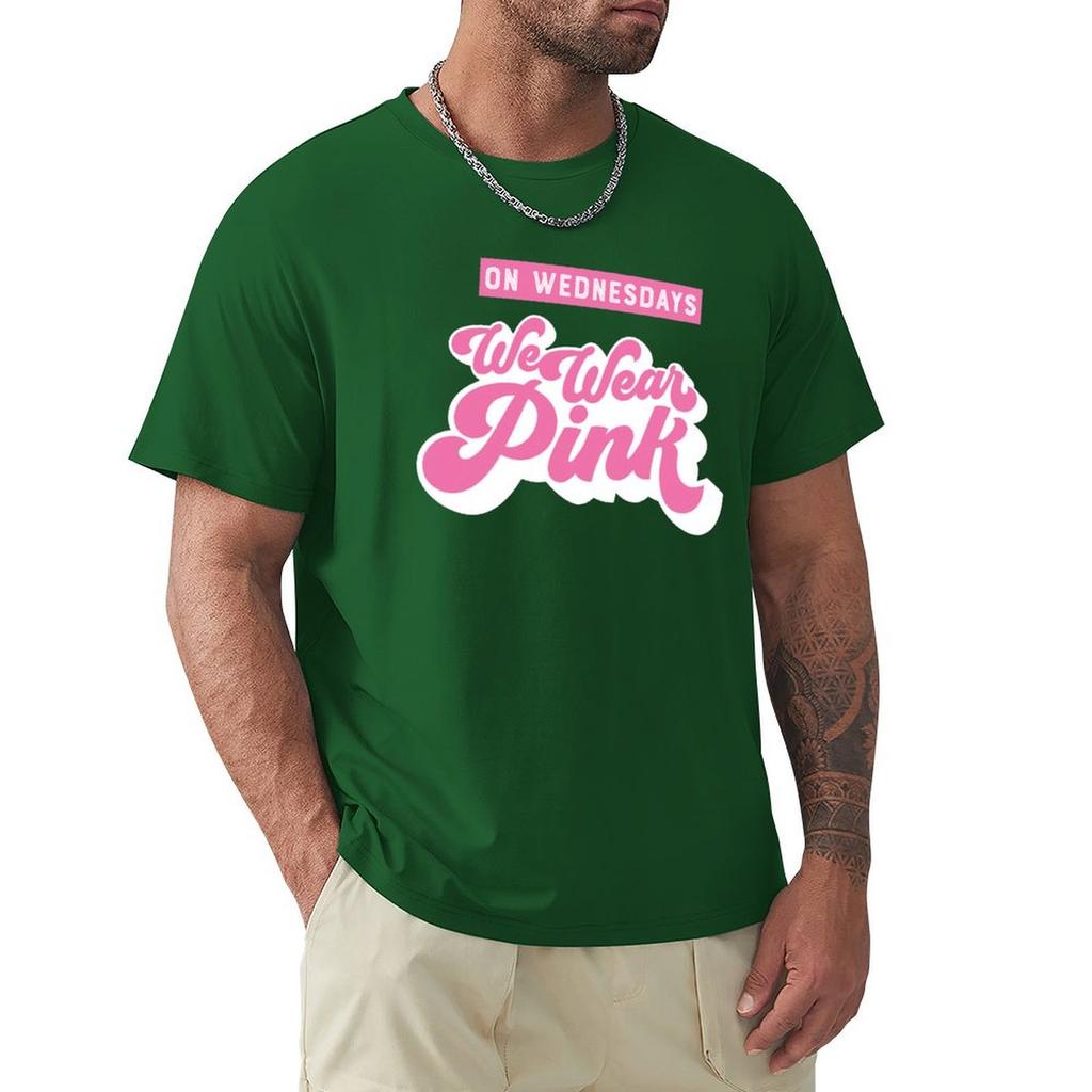 On Wednesdays We Wear Pink T-Shirt Graphic T Shirts Cotton Graphic Tees Plus Size Men Clothing