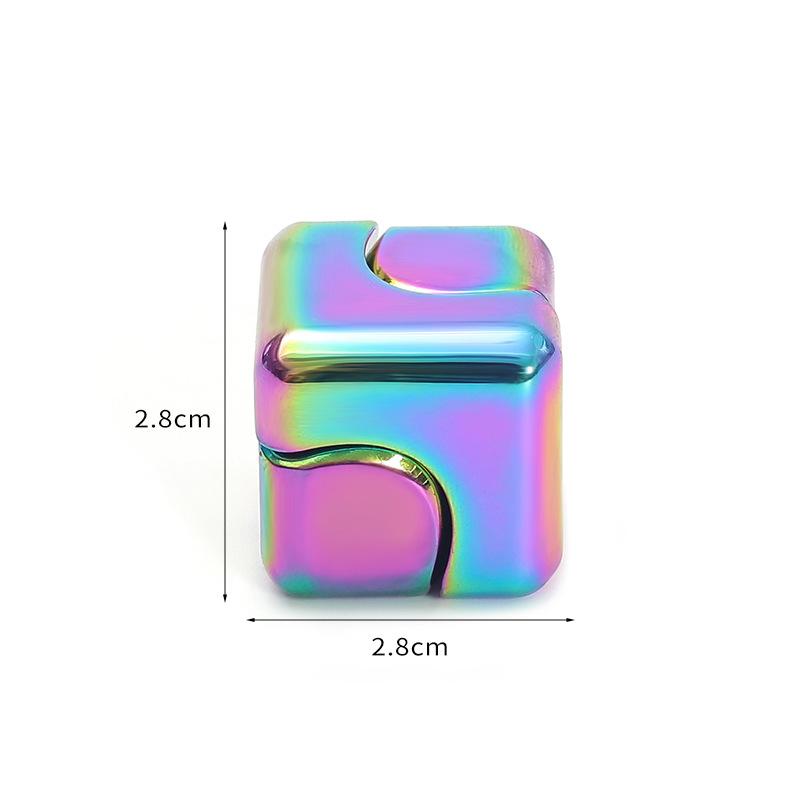 Cube Spinner 4-in-1 Decompression Spinning Toy Desktop  Metal EDC Hand Fidgets Spinner Build Flipo Flip Gift for Kids Adults.