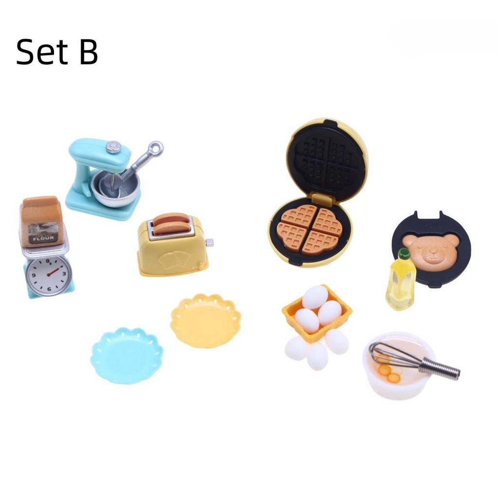 112 Dollhouse Miniature Diy Kitchen Set Bread Machine Blender Electronic Scales Model Furniture Kitchen Accessories Kids Toys