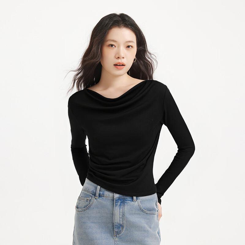 Hotwind Women's Spring 2026 Cowl Neck Long-Sleeve T-Shirt