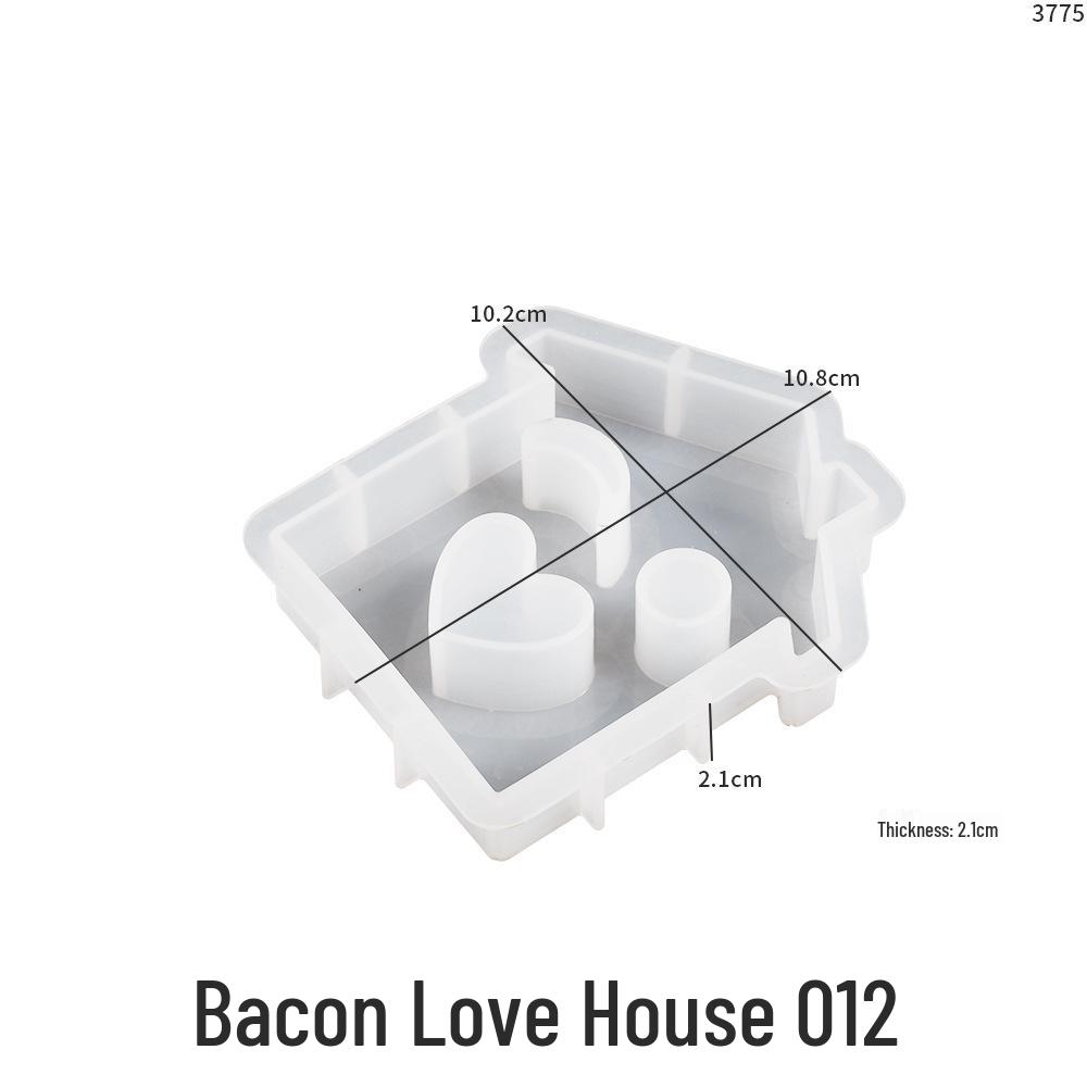 Heart and House Silicone Mold for DIY Epoxy and Aroma Candles