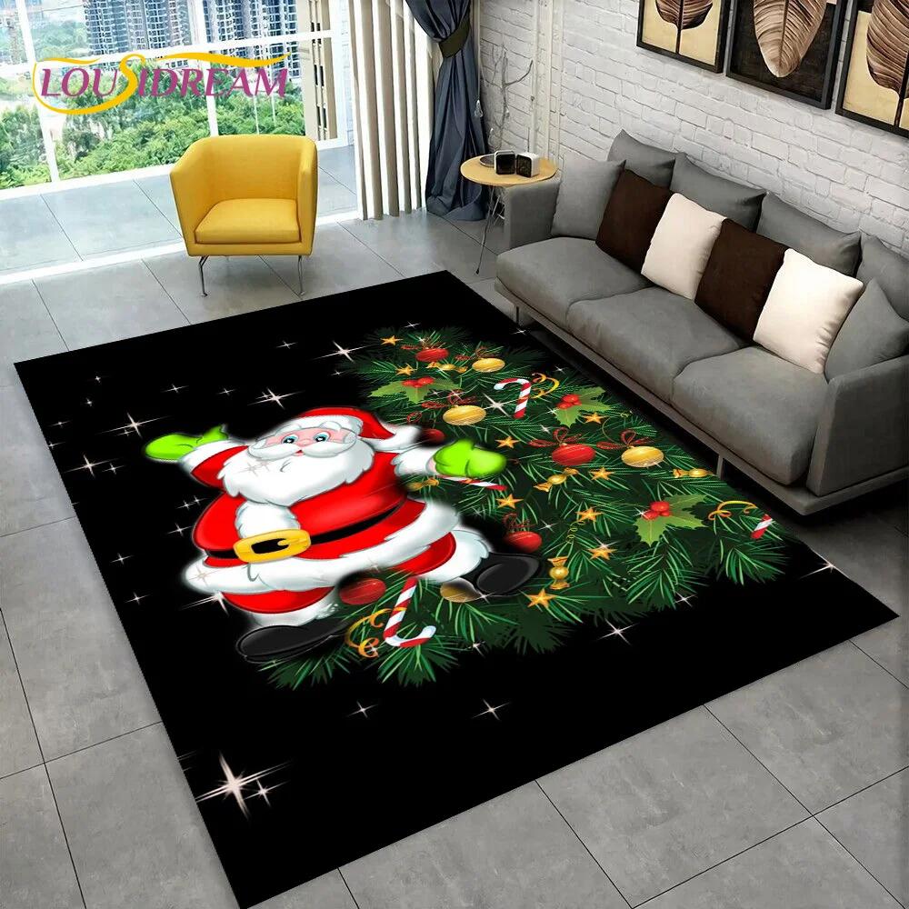 Santa Claus Vánoční stromeček Elk Area Koberec,Koberec do obývacího pokoje Ložnice Rohožka Rohožka Vánoční dekorace,Protiskluzová podložka