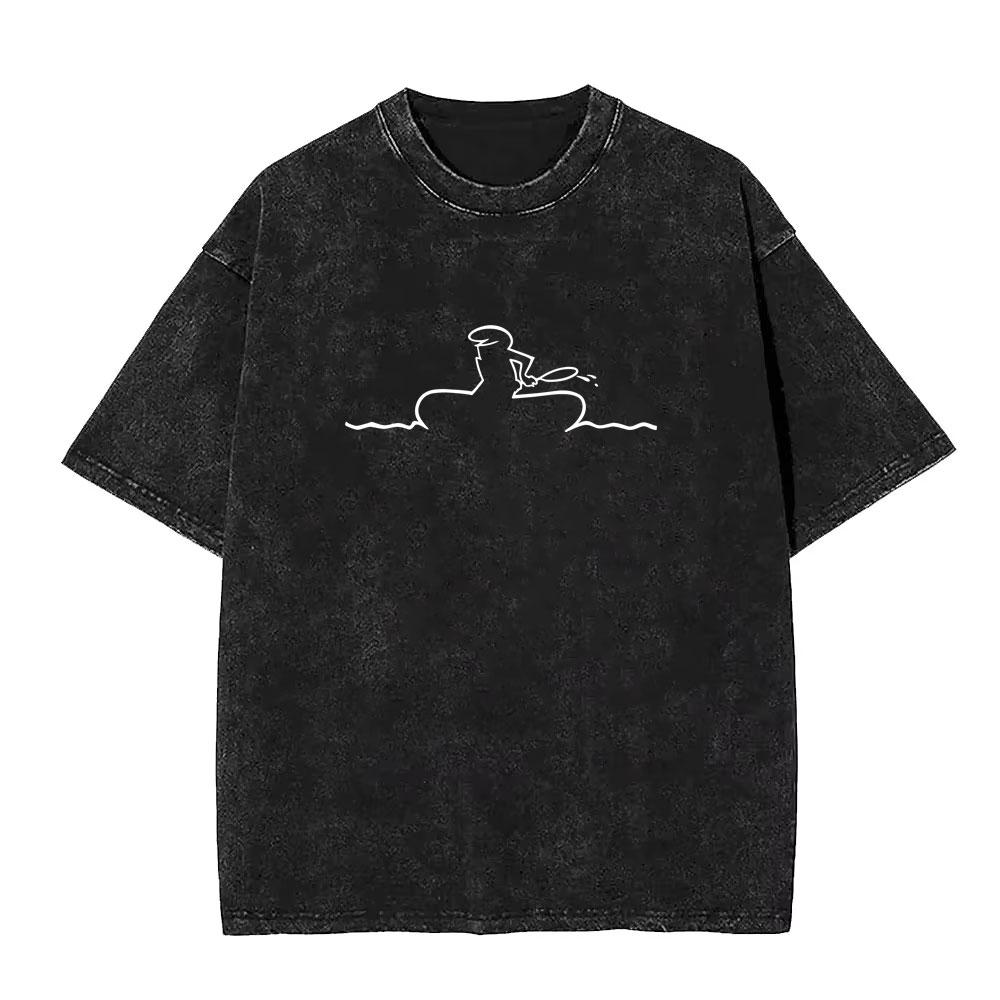 

Washed Vintage Osvaldo Cavandoli La Linea Funny Graphic Tshirt Men Women Anime Humor Oversized Short Sleeve T Shirts Streetwear S