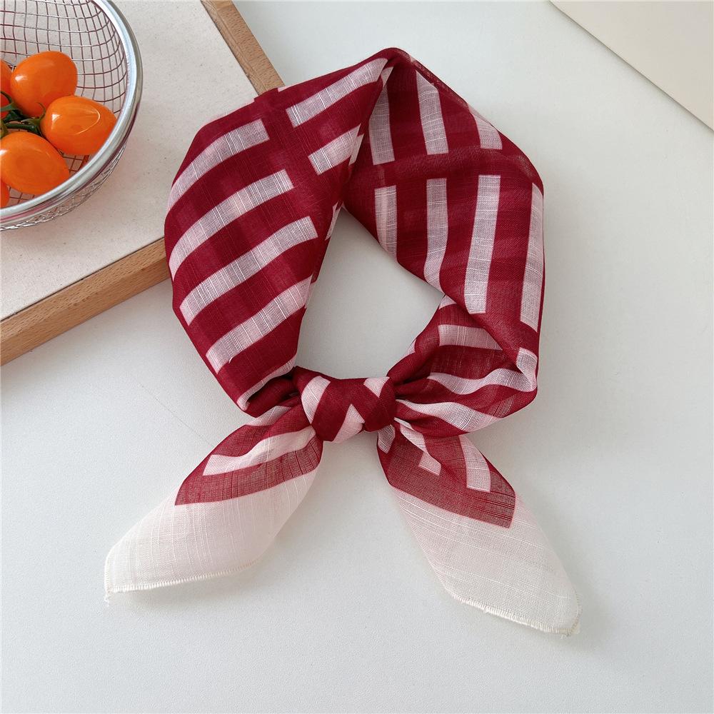 58cm Ladies Cotton Linen Handkerchief Neck Scarves Women Square Wraps Fresh Bandana Head Scarfs Small Neckerchief Bag Scarf
