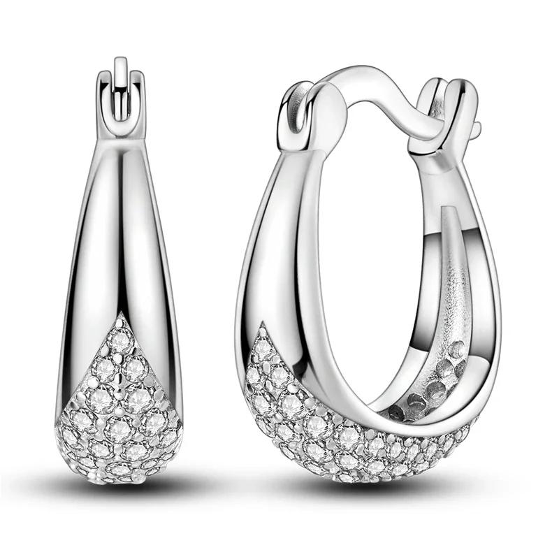 925 Sterling Silver Love Feather Moon Star Heart Earrings Fit Original Charms Hoop for Women Girls Stud Earring Jewelry Gifts