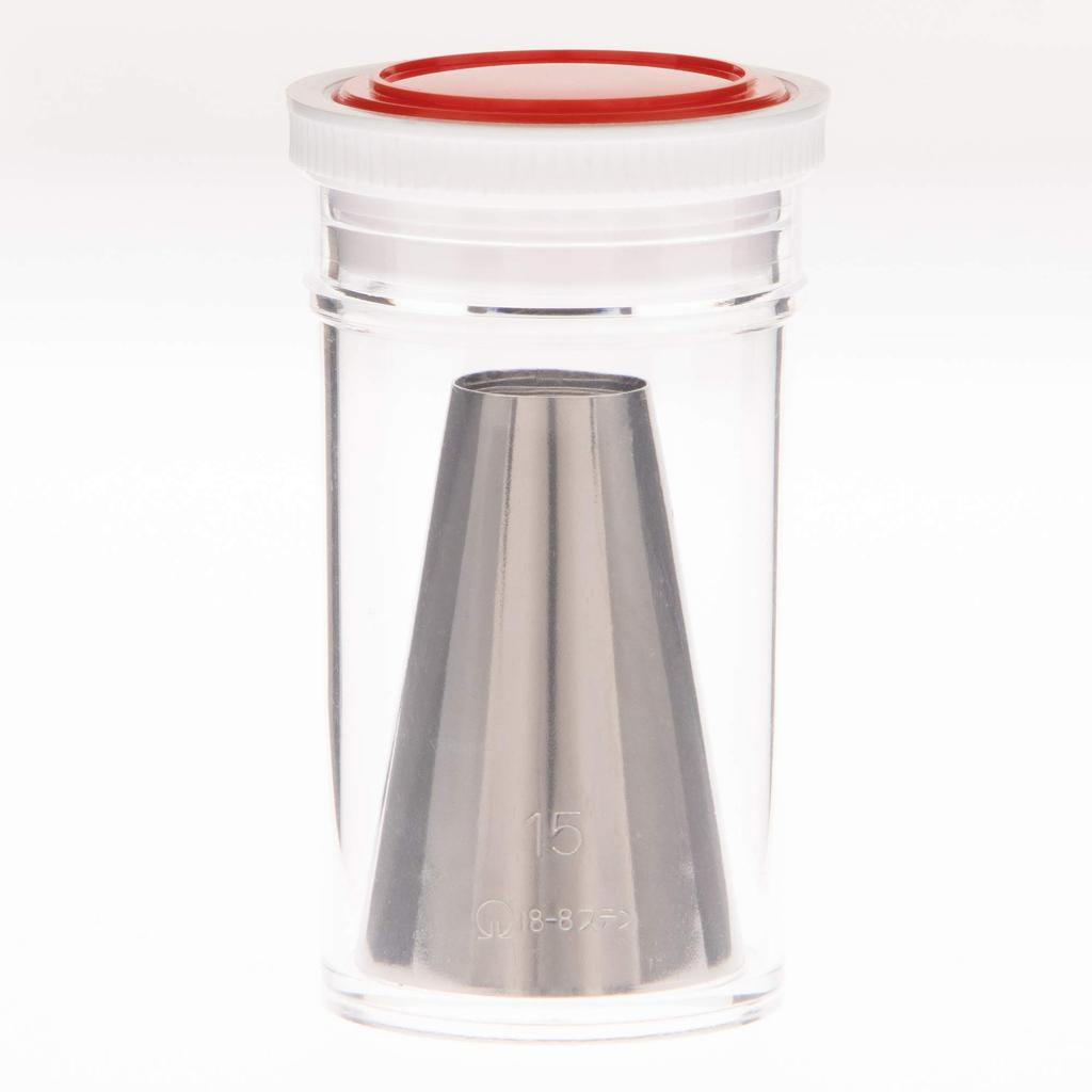 Endo Shoji Commercial Use Case of Nozzle Set, Round, No. 1-15 (Set of 15), 18-8 Stainless Steel, Made in Japan, WKT40
