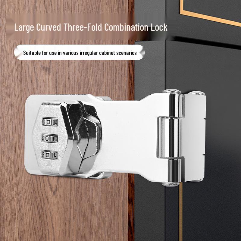Punch-Free Combination Lock for Wardrobes, Drawers, Fridges, Safety and Security, Anti-Theft Double Door and File Cabinet Sliding Door Lock