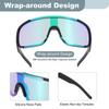 Sports Sunglasses for Polarized for Black Colorful Green [uxcell] Men, Lenses, Cycling, Hiking, Driving, Fishing, Frame,