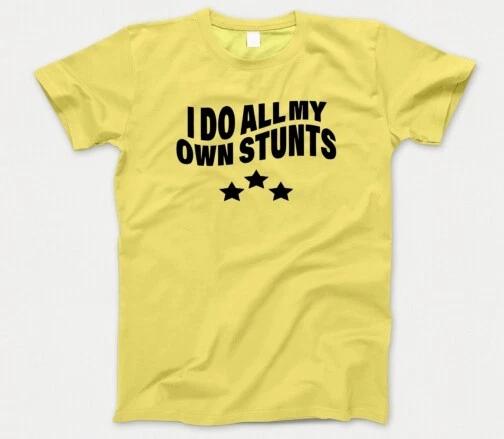 Я сам делаю все свои трюки Футболка 946 Смешной Мем Вечеринка Селфи Социальные Сети Желтый S