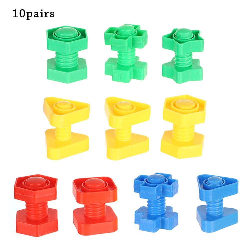 

10/ 20 Set New 10/20 Set Interesting Toy Bolts Toys Montessori Screw Building Blocks Nut Shape 10pairs