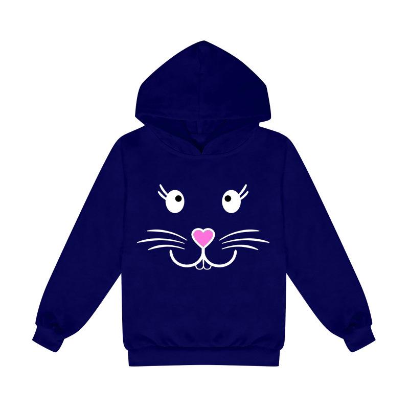 Cartoon-Hase Unisex Kinder Fleece-Kapuzenpullover - Frühjahrs- & Herbstkollektion