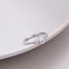 S925 Sterling Silver White Gold-Plated Adjustable Egg-Shaped Ring Base In Prong Setting, Exquisite Light Luxury Design.