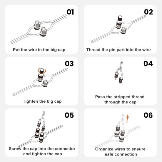 1/10Pcs Low Voltage Wire Connectors Waterproof Easy Installation Outdoor Wire Connectors Landscape Lighting Accessories