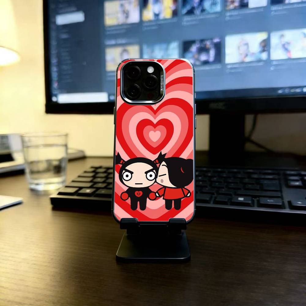 Pucca-A Cartoon G-Garu-U Phone Case For iPhone 17,16,15,14,13,12,11 Plus,Pro Max,XS,Colorful Silver Phone case Funda Cover iPhone15Plus