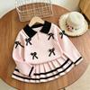 Boys Girls Knit Sweater Single Top / 2Pcs Set Soft Knitted Fabric Warm Children Casual Outfit For Daily Wear