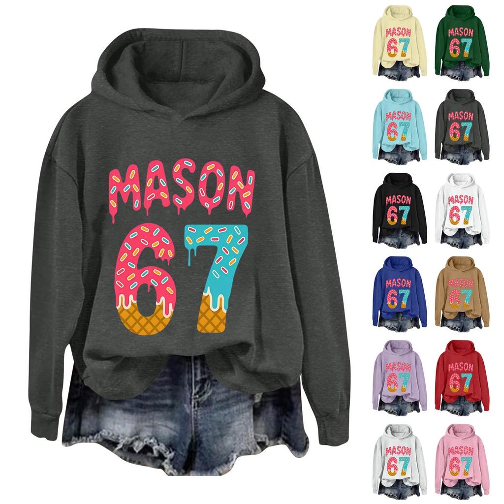 Women's Fashionable Casual Long-Sleeved Printed Hooded Sweatshirt