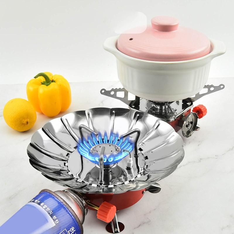 Portable Windproof Stove Stainless Steel Foldable Stove Furnace for Burner Outdoor Folding Metal Gas Stove Camping Tools