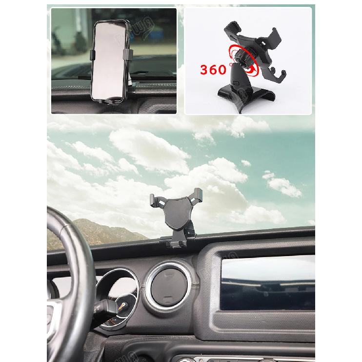 BAWA Car Adjustable Mobile Phone Holder GPS Stand Braket Mount Accessories For Jeep Wrangler JL JT 2018 2019 2020 2021 2022 2023