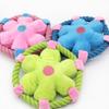 Plush Dog Flying Disc Squeaky Flower Dog Chew Toy with Rope Circle Interactive Fetch Toy for Large Small Dogs
