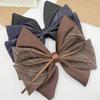 Retro Patchwork Stripe Bow Hair Clip: Stylish, Multi-Layered Claw Design for Women