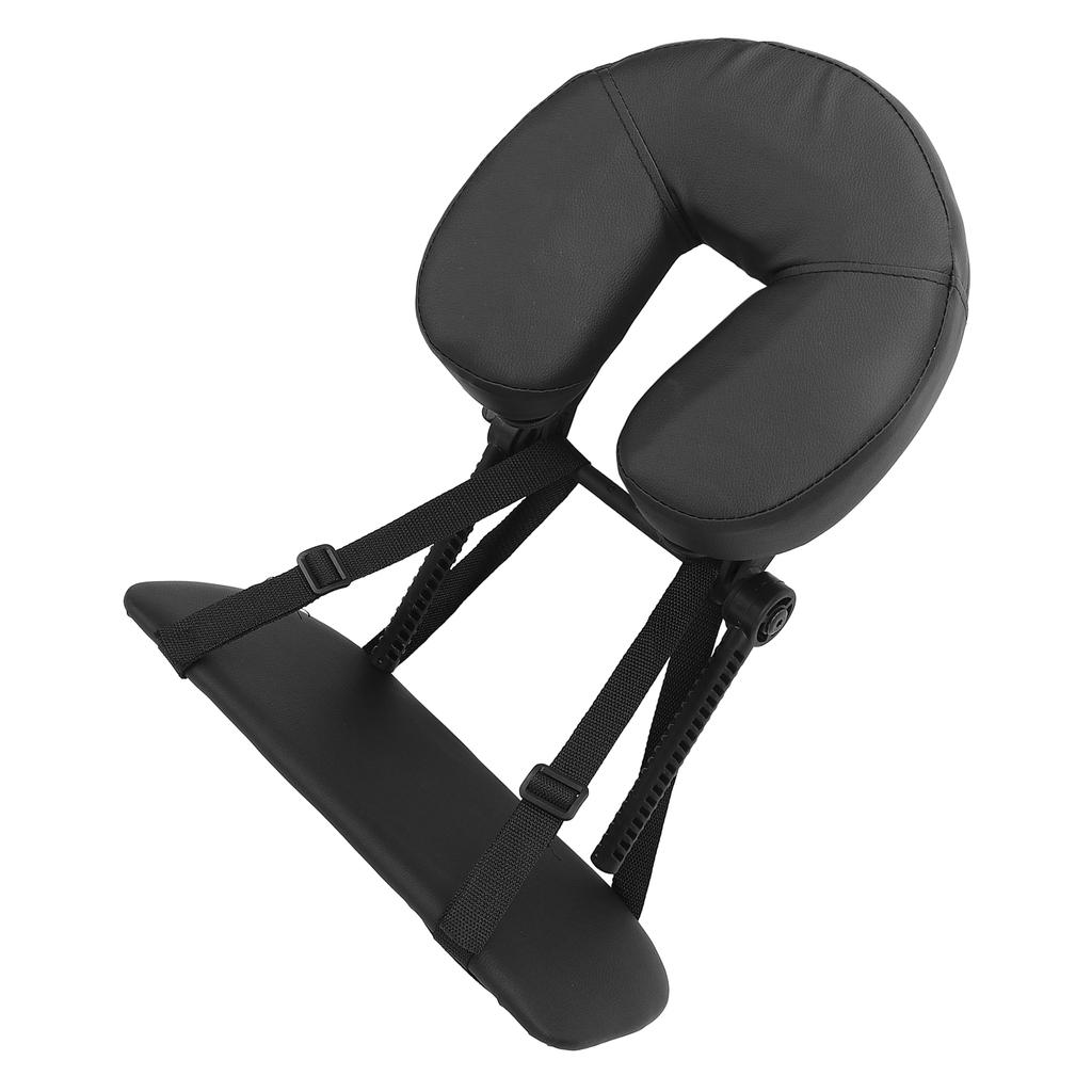Beauty Bed Headrest Cradle U Shape Adjustable Folding Massage Table Face Cradle Pillow for Beauty Salon Black