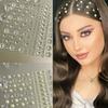 1 Pieces Sparkling Acrylic Rhinestone Adhesive Heart-Shaped, Flower And Bar Faux Pearl Stickers, Suitable For Face And Hair, Nails