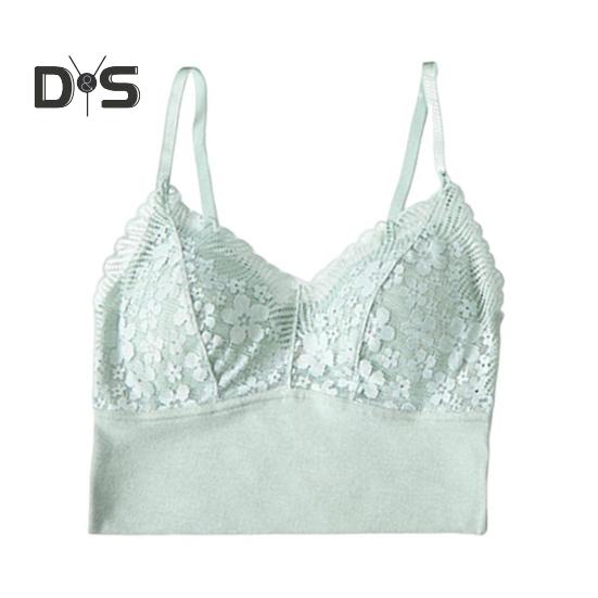 

Женский терможилет 2 в 1, осенне-зимний бесшовный кружевной бюстгальтер с регулируемыми бретелями, пригодный для машинной стирки, нижнее белье для повседневной носки дома L