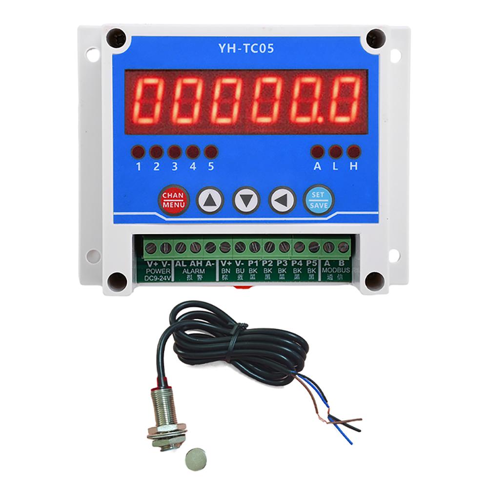 DC12-24V 5-channel Tachometer High-Accurancy LED Digital Display Motor Speed Meter With Modbus Hall Sensor Motor Speed Detector A
