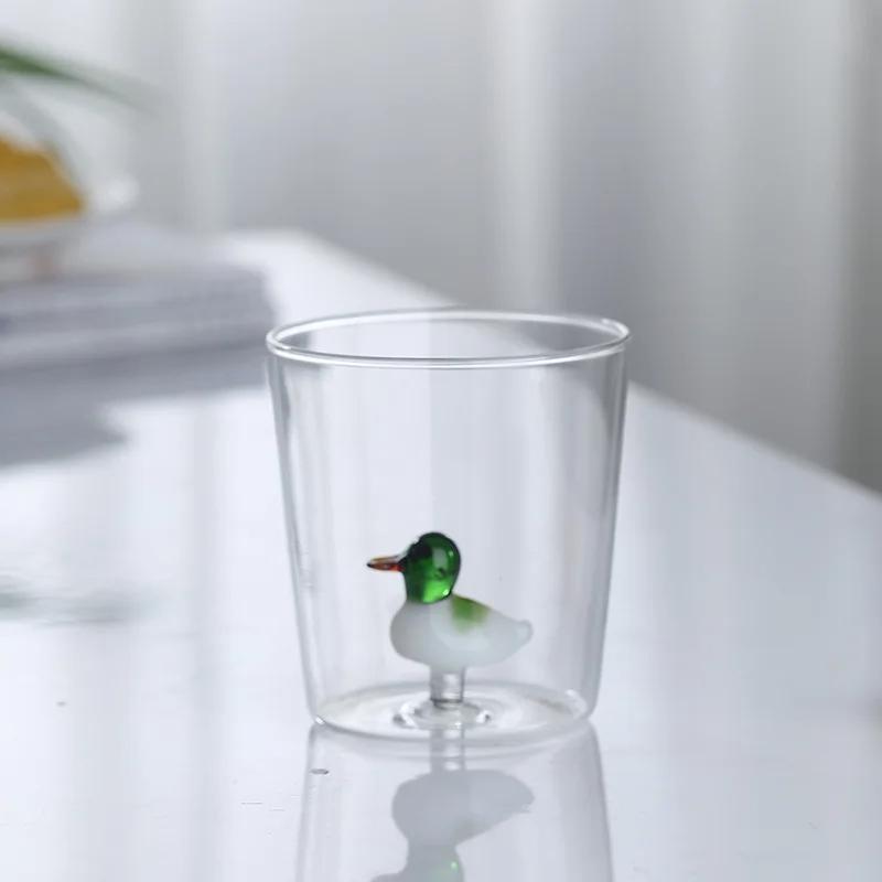 Cute 3D Animal Farm Glass Cups Italy Design Glassware Drink Whiskey Glasses Coffee Mug Kids Borosilicate Milk Water Teacup