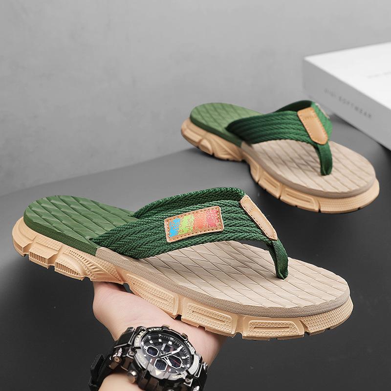 Flip-flops Men's 2025 New Summer Youth Outdoor Sports and Leisure Men's Soft-bottomed Vietnamese Pinch Slippers