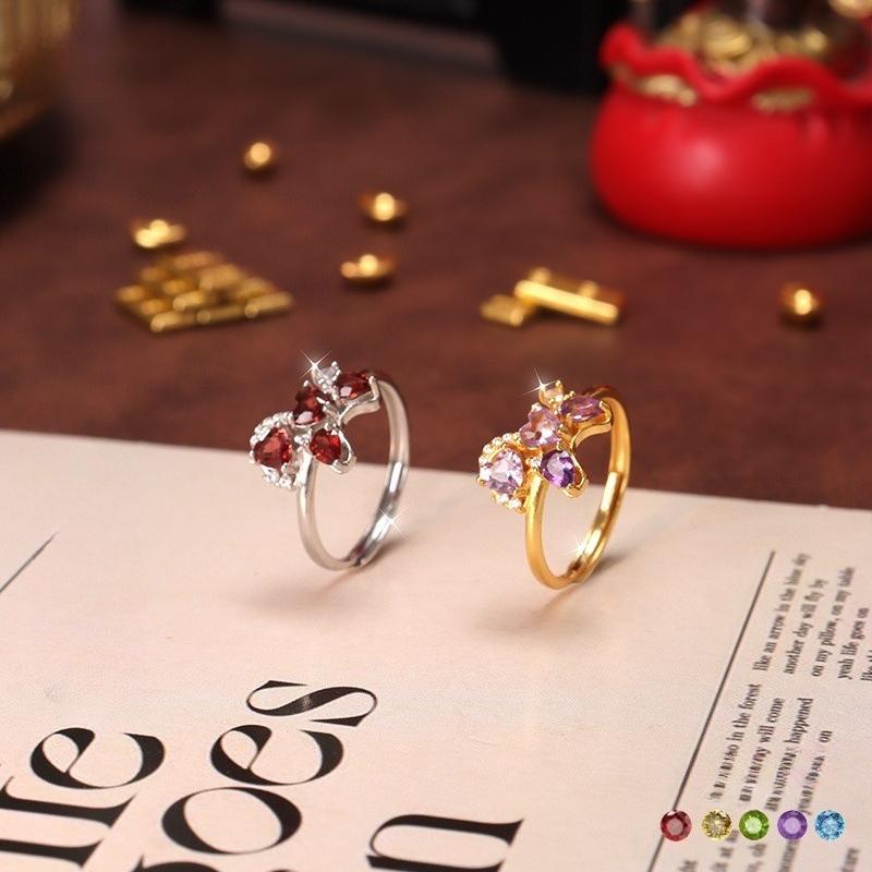 S925 Sterling Silver Leaf Ring For Women European Fashion Natural Peridot Crystal Jewelry High Sense Minimalist Finger Ornament