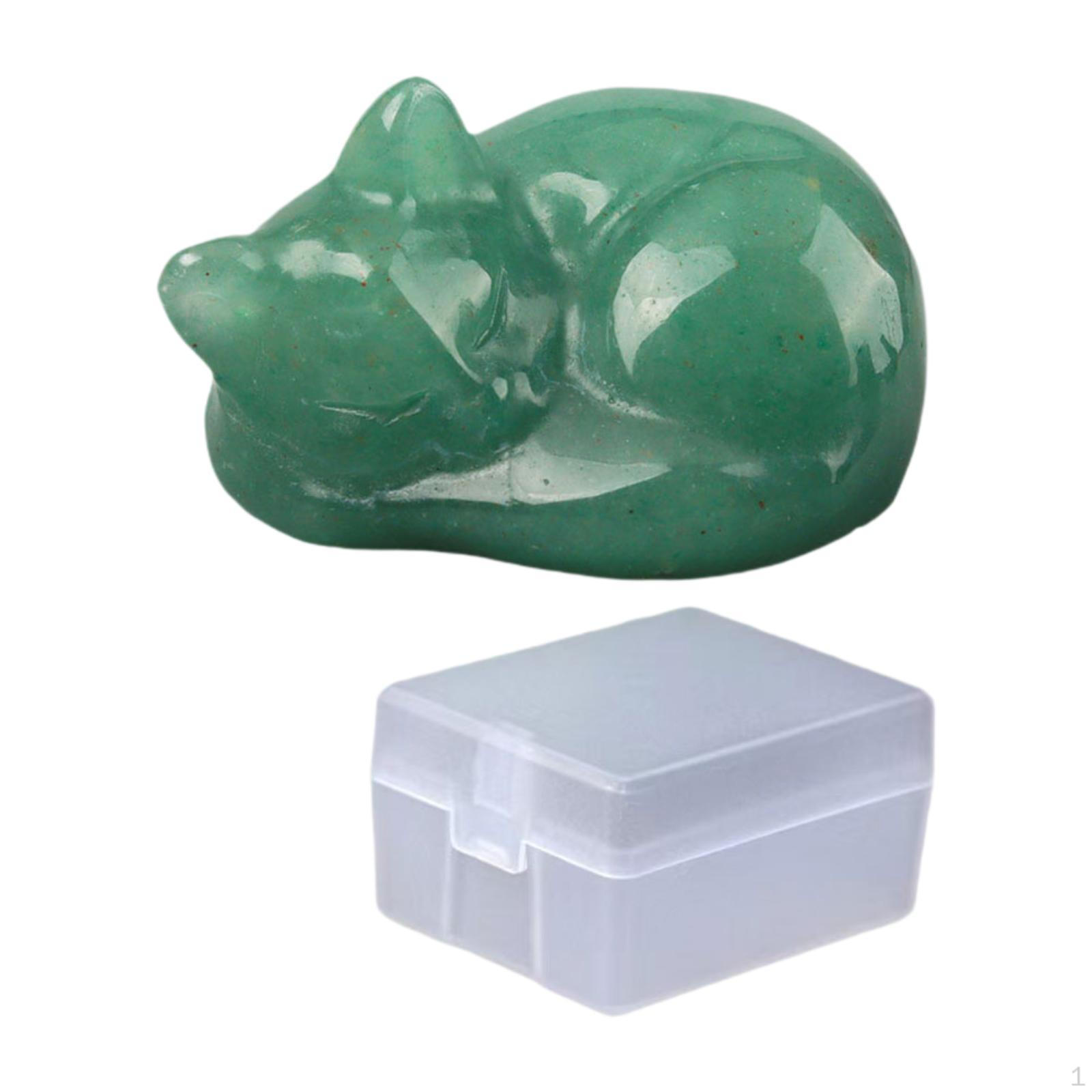 

Фигурка Спящего Кота Подарки Полированная Резная Женщины Счастливый Котенок Статуэтка Декор