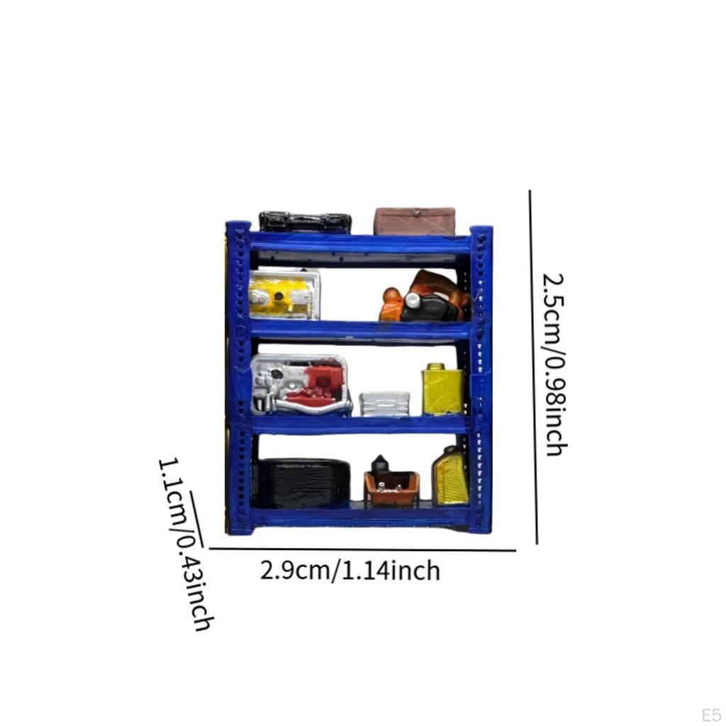 1/64 Car Garage Repair Shelves Auto Scene Architectural Buildings Accessory Props