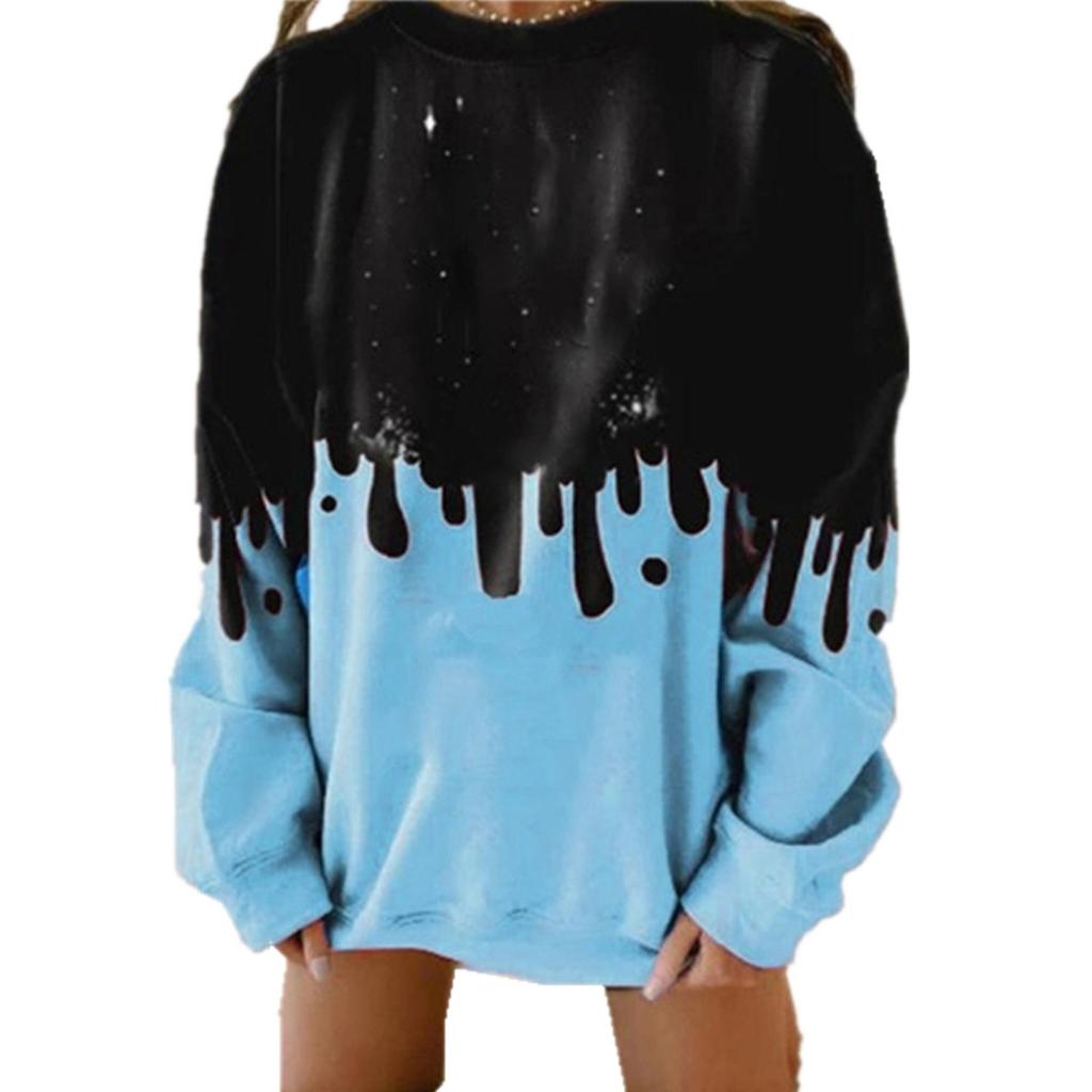Sweatshirt Women Tops Plus Size Long Sleeve Tie-dye Casual Pullover Tops Autumn Winter Clothes Women