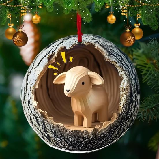 Vánoční ozdoba Stromová díra Sova Lední medvěd Kočka Design Akrylový přívěsek