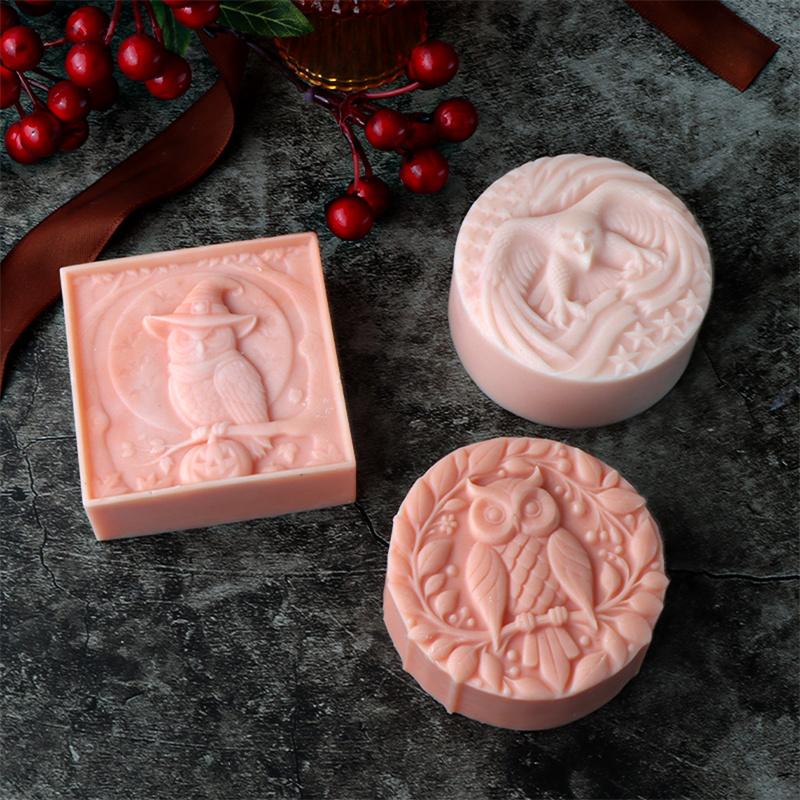 3D Owl Shaped Soap Silicone Mold Diy Cute Little Animal Owl Cake Mold Candle Making Supplies Handmade Soap Plaster Resin Mold