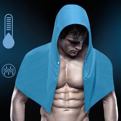 Quick Dry Cooling Hoodie Towel Solid Color UV Protection Breathable Sweat Absorbent Sports
