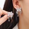 Full Diamond Butterfly Tassel Earrings, Light Luxury High-End Butterfly Stud Earrings, Unique Personality Exquisite Earrings For Women