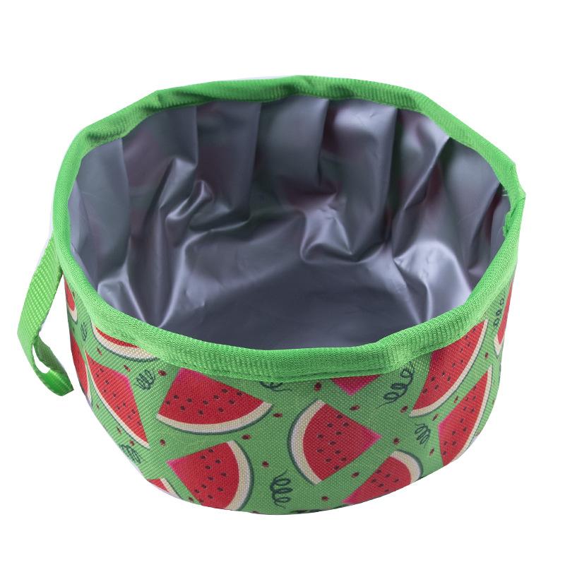 Oxford cloth outdoor dog food bowl portable folding food basin pet going out drinking bowl travel dog bowl