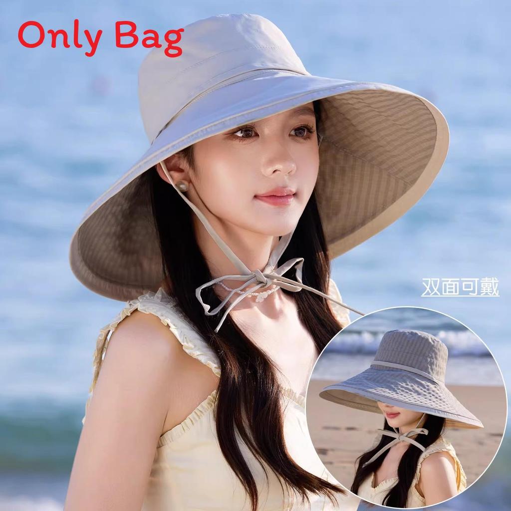 Uv Protection Bucket Hat For Women With Large Brim Sun Shield Summer Beach Outdoor Accessory