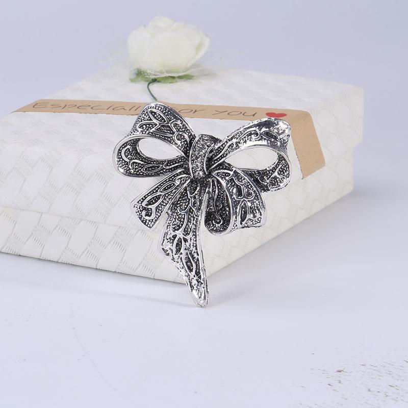 Fashion Alloy Electroplated Retro Bow Rhinestone Brooch Women'S Corsage, High-End Clothing Accessories