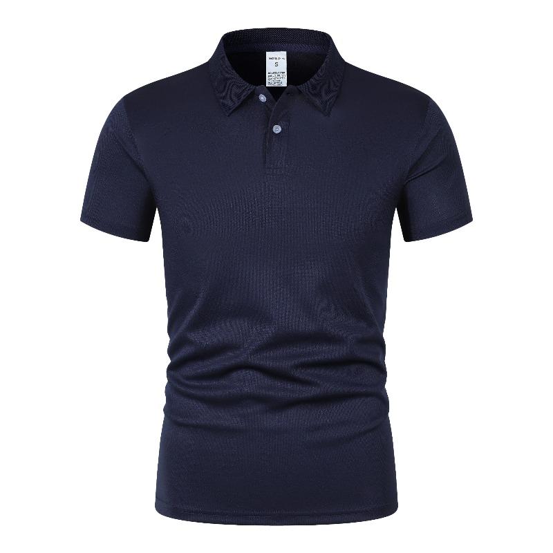 Men's Polo Simple Pure Color Short-Sleeved Shirt, High-Grade Fabric, Breathable and Comfortable Fabric with Ice Feel, Summer Out